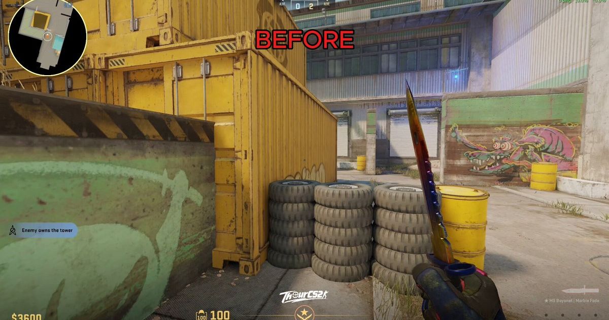 On Dogleg map of Rush game-mode, you could enter this BIG yellow container and kill someone through it - this was…